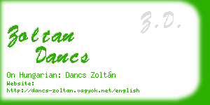 zoltan dancs business card